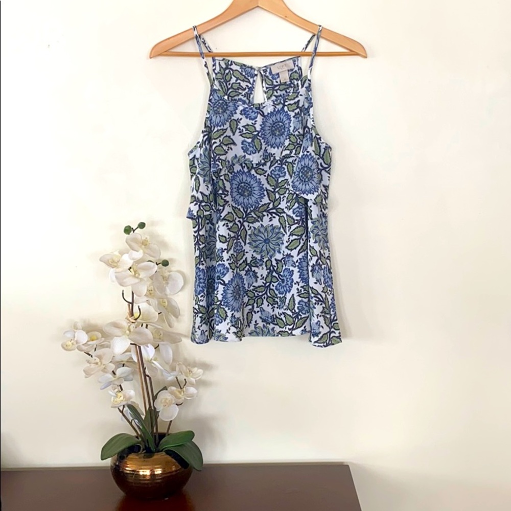 🌟NEVER WORN! LOFT Elegant ruffle tank top M! 🔥